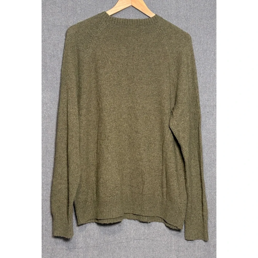 J. Crew Mens Lambswool Blend Crewneck Sweater Olive Green Heather XL‎ AA027 HO22